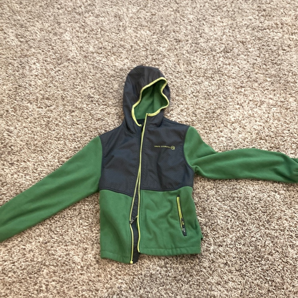 Free Country boys youth jacket 10/12 green gray and yellow